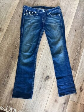 True Religion Women's Dark Blue Straight Leg Jeans